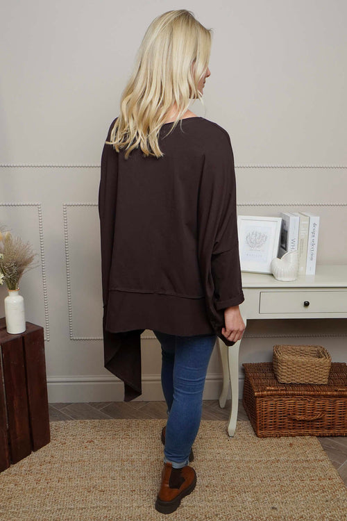 Margie Dip Side Cotton Top Cocoa - Image 4