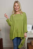 Margie Dip Side Cotton Top Green