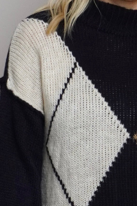 Rodina Argyle Knitted Jumper Navy