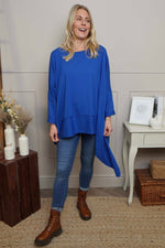 Margie Dip Side Cotton Top Cobalt Cobalt - Margie Dip Side Cotton Top Cobalt