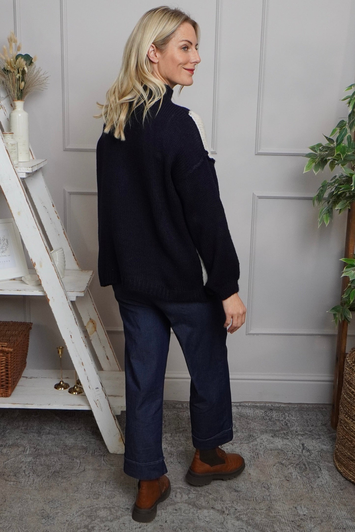 Rodina Argyle Knitted Jumper Navy