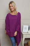Margie Dip Side Cotton Top Purple