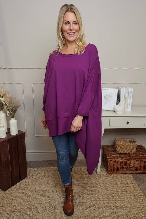 Margie Dip Side Cotton Top Purple - Image 2