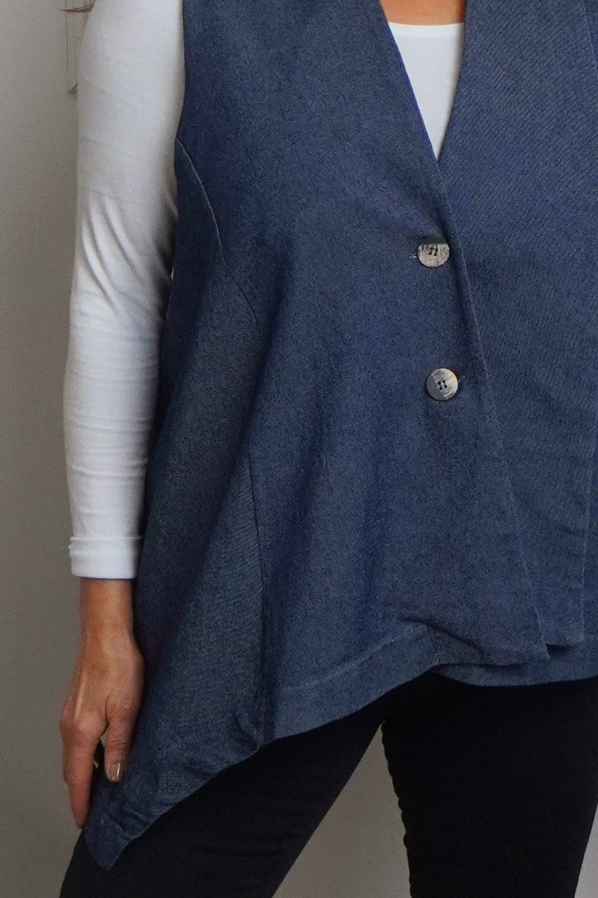 Venera Denim Waistcoat Dark Denim