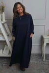 Wanda Zip Polo Cotton Dress Navy