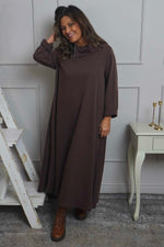 Wanda Zip Polo Cotton Dress Cocoa Cocoa - Wanda Zip Polo Cotton Dress Cocoa