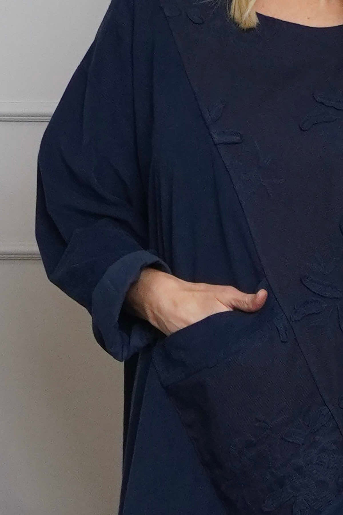 Laurie Needlecord Dress Navy