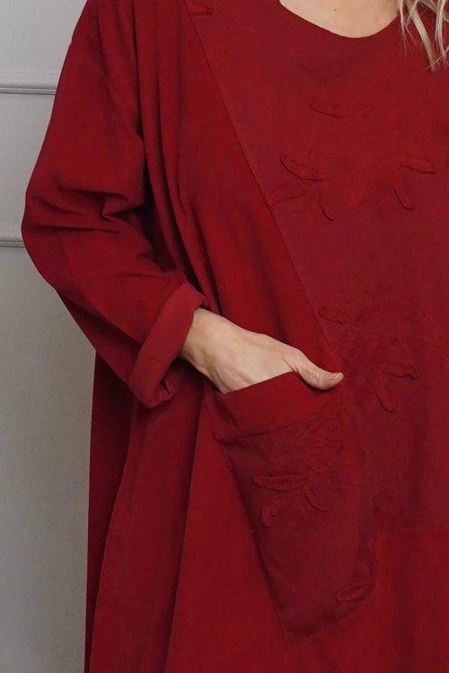 Laurie Needlecord Dress Red - Image 3