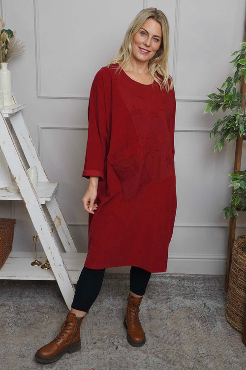 Laurie Needlecord Dress Red - Image 2
