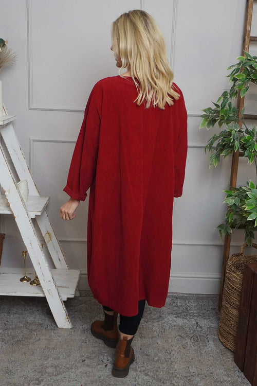 Laurie Needlecord Dress Red - Image 4
