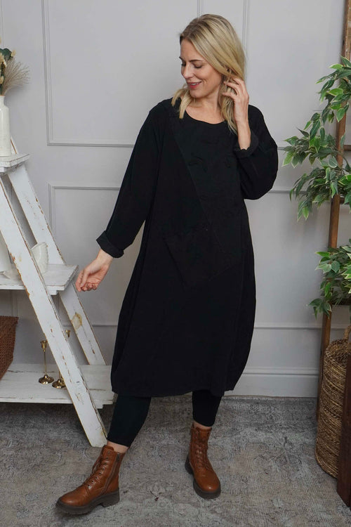 Laurie Needlecord Dress Black - Image 1