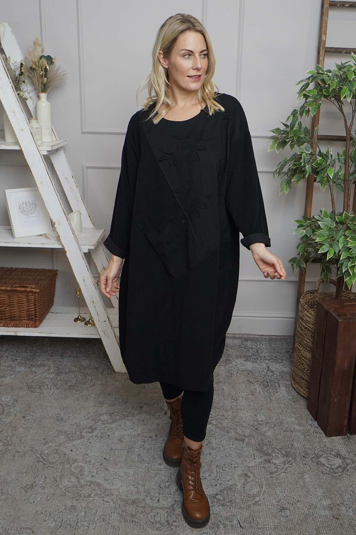 Laurie Needlecord Dress Black