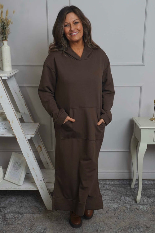 Genaya Hooded Cotton Dress Cocoa - Image 2