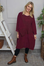 Laurie Needlecord Dress Burgundy Burgundy - Laurie Needlecord Dress Burgundy