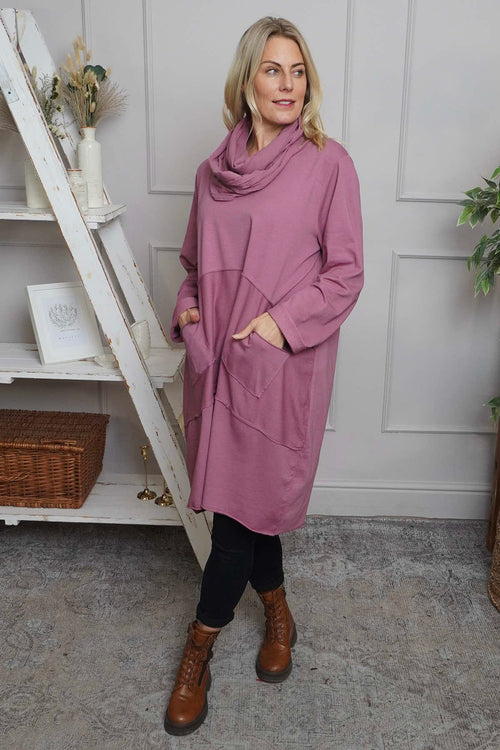 Rizo Snood Cotton Dress Pink - Image 1