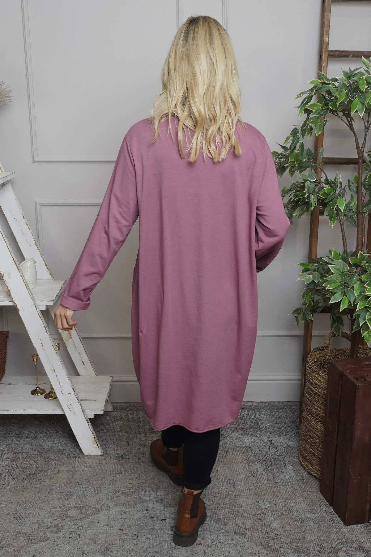 Rizo Snood Cotton Dress Pink