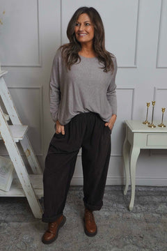Poppy Needlecord Trousers Cocoa