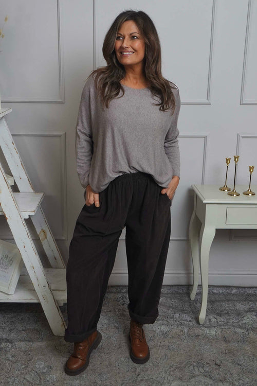 Poppy Needlecord Trousers Cocoa - Image 1