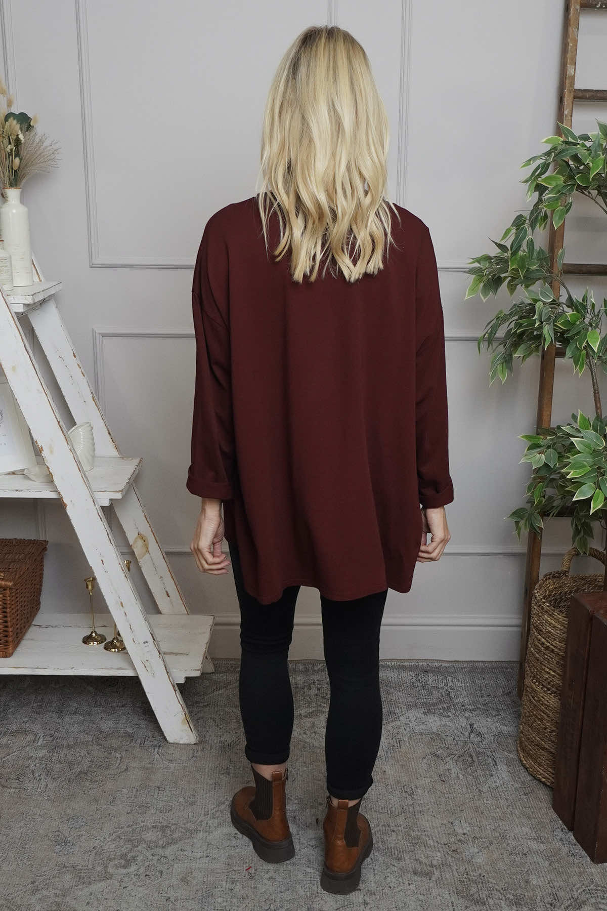 Kelilah Pocket Cotton Top Wine