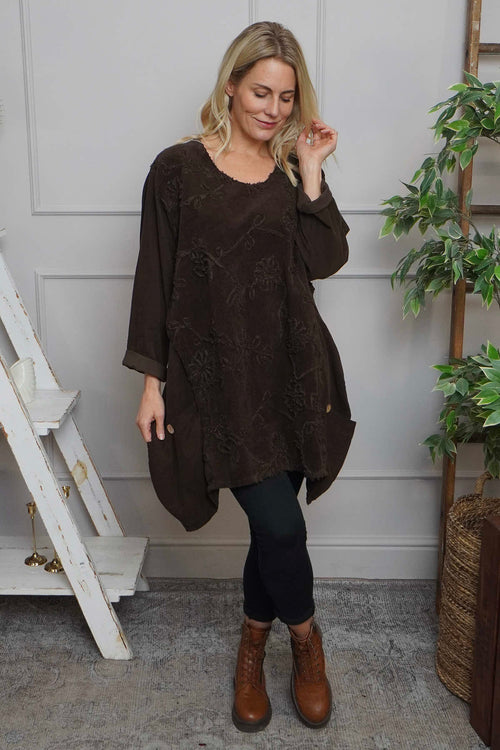 Rita Cord Detail Tunic Cocoa - Image 2