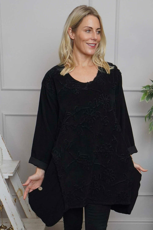 Rita Cord Detail Tunic Black - Image 2