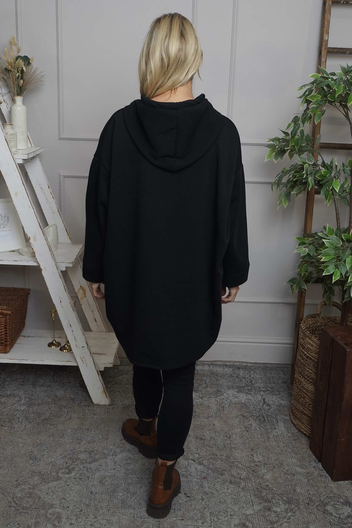 Jaylen Hooded Cotton Top Black