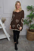 Milena Heart Knitted Jumper Cocoa