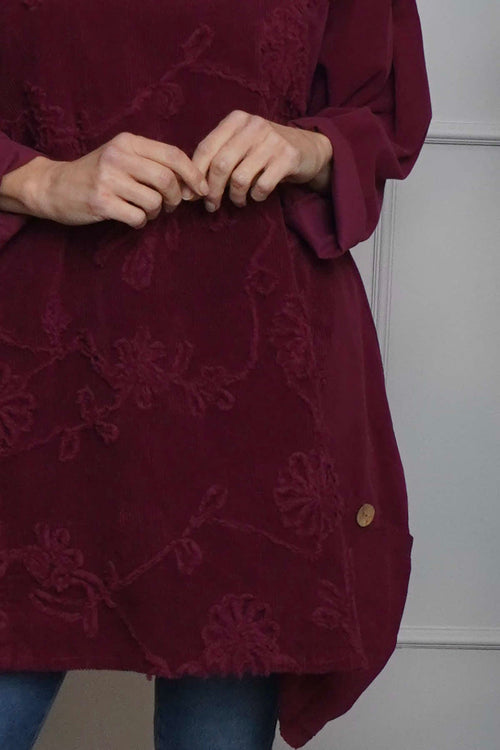 Rita Cord Detail Tunic Burgundy - Image 3
