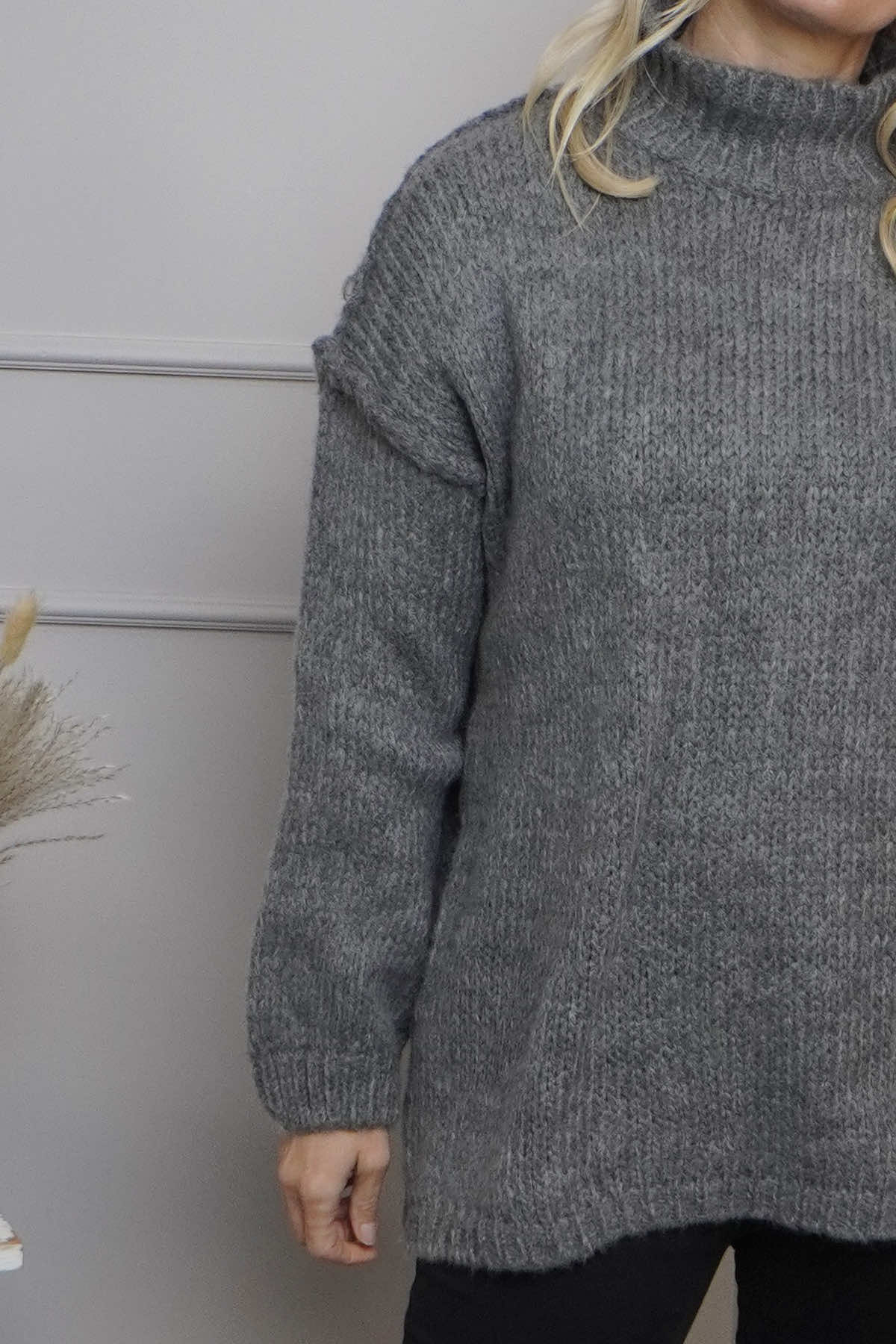 Jonie Knitted Jumper Mid Grey