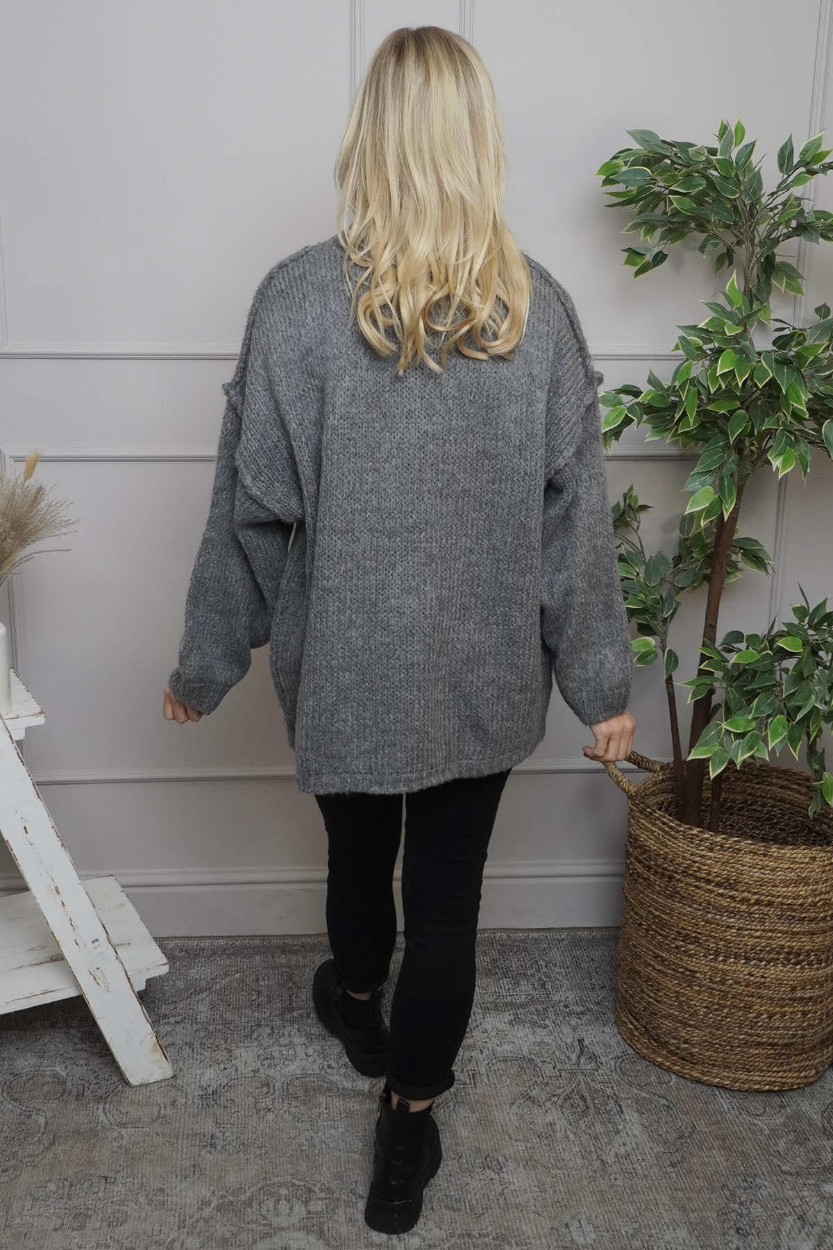 Jonie Knitted Jumper Mid Grey