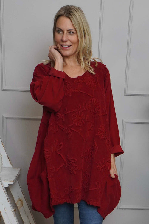 Rita Cord Detail Tunic Red - Image 2