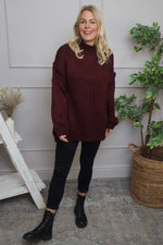 Jonie Knitted Jumper Wine Wine - Jonie Knitted Jumper Wine