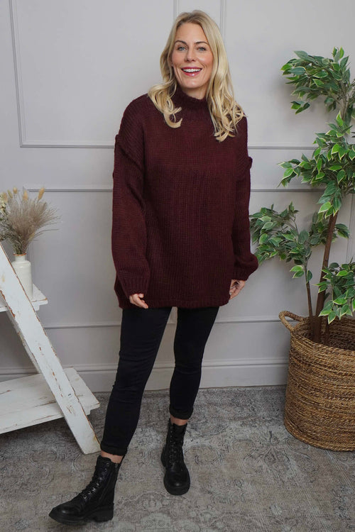 Jonie Knitted Jumper Wine - Image 1