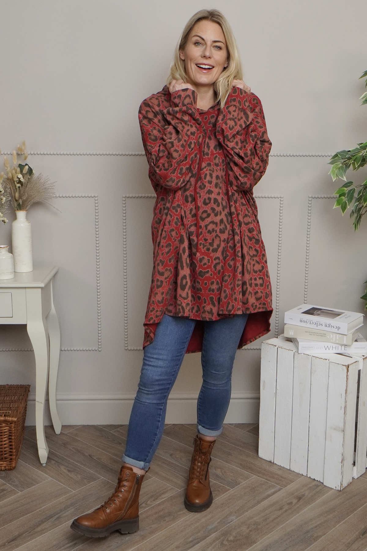 Shayla Leopard Hooded Cotton Top
