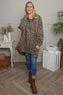 Shayla Leopard Hooded Cotton Top Khaki