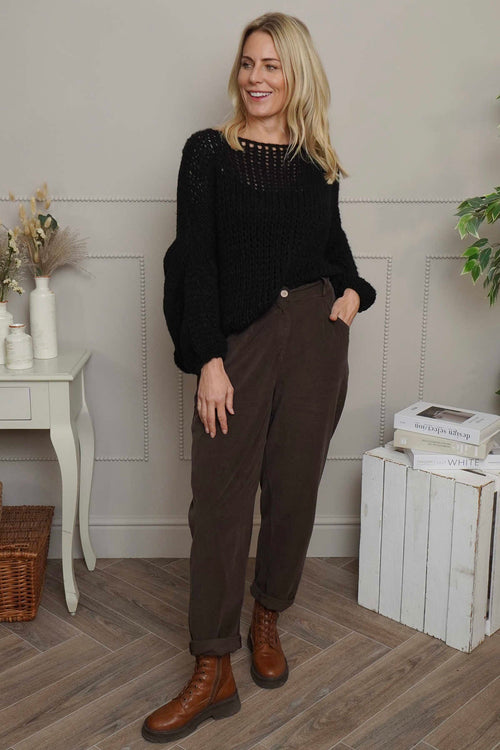 Carmella Needlecord Trousers Cocoa - Image 2
