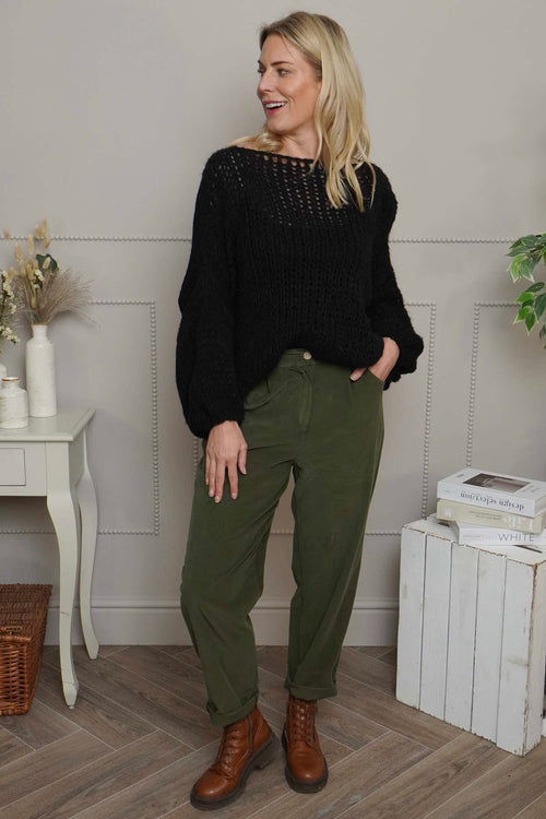 Carmella Needlecord Trousers Khaki - Image 2