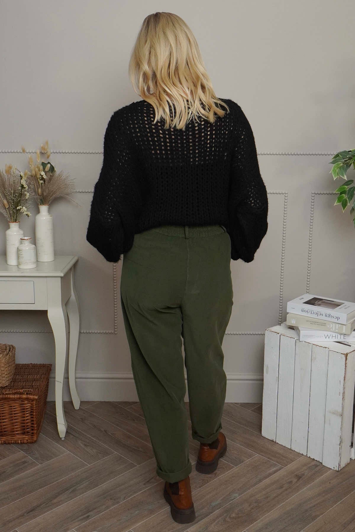 Carmella Needlecord Trousers Khaki