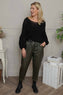 Hilary Wet Look Trousers Khaki