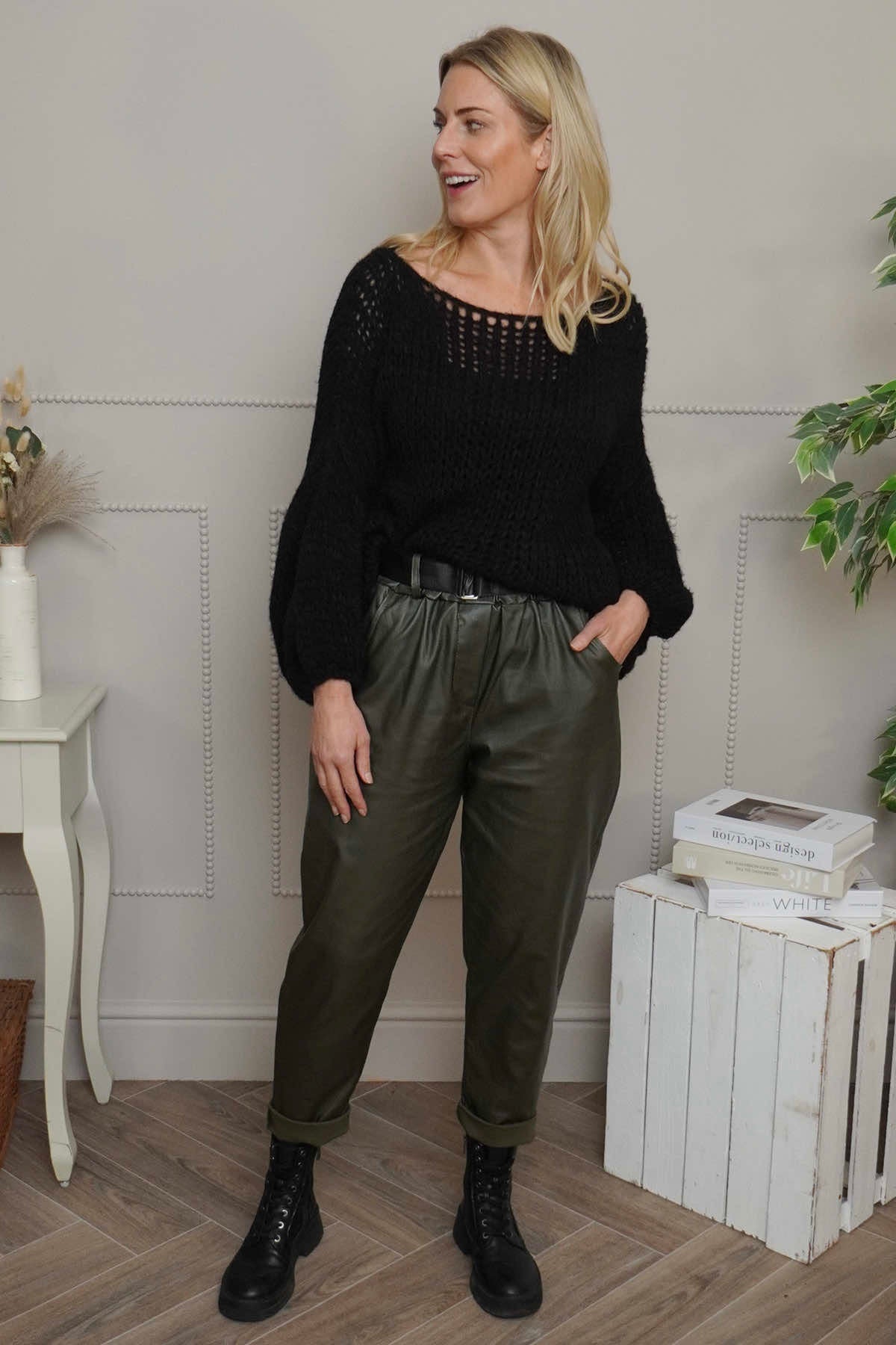 Hilary Wet Look Trousers