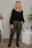 Hilary Wet Look Trousers Khaki