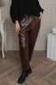 Hilary Wet Look Trousers Cocoa