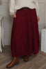 Georgetta Belted Cotton Skirt Wine