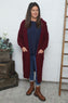 Alison Hooded Knitted Jacket Wine