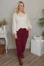 Carmella Needlecord Trousers Wine Wine - Carmella Needlecord Trousers Wine
