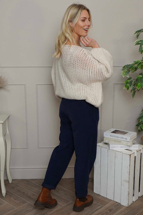 Carmella Needlecord Trousers Navy - Image 4
