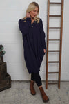 Linzi V-Neck Dress Navy