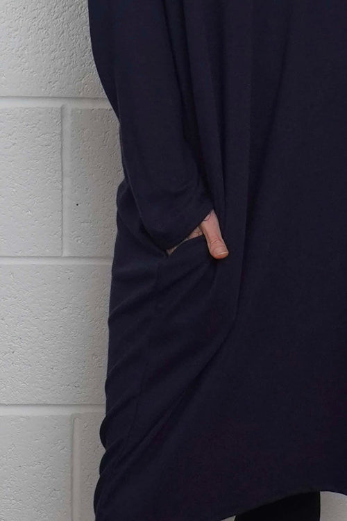 Linzi V-Neck Dress Navy - Image 3