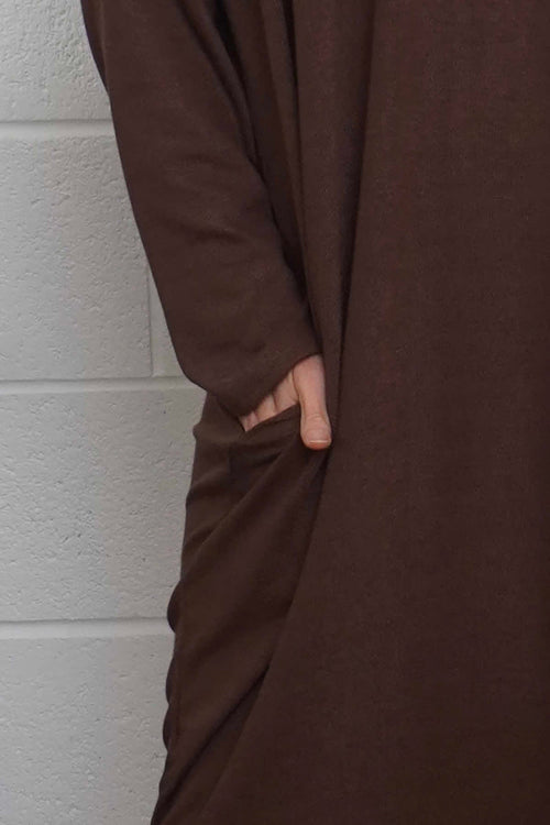 Linzi V-Neck Dress Cocoa - Image 3