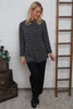 Lyssa Cowl Neck Stripe Top Mid Grey